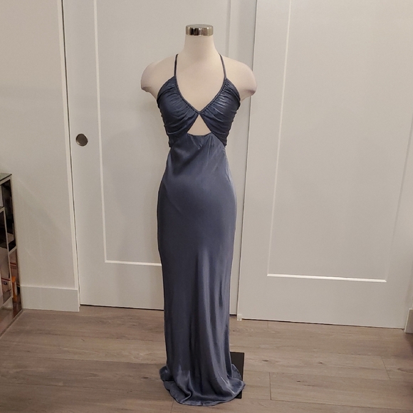 Shona Joy women’s Slate blue halter maxi Dress Size 4 new with tags - Picture 2 of 11